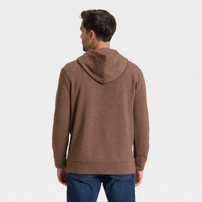 Men's Every Wear Fleece Hooded Sweatshirt - Goodfellow & Co Brown L