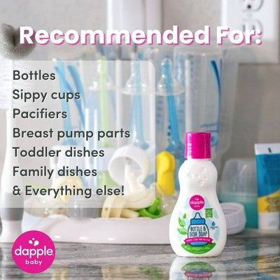 Dapple Bottle & Dish Soap - Fragrance Free - 3 fl oz: Hypoallergenic, Paraben-Free, Sulfate-Free, Dye-Free