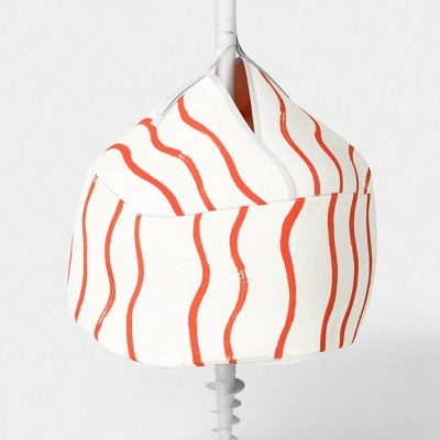 6' Round Striped Beach Umbrella Orange - Room Essentials (LOCAL PICKUP ONLY)