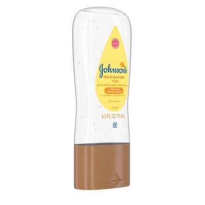 Johnson's Baby Oil Gel, Moisturizing Massage Mineral Oil, Shea & Cocoa Butter, Dry Skin Relief - 6.5 fl oz