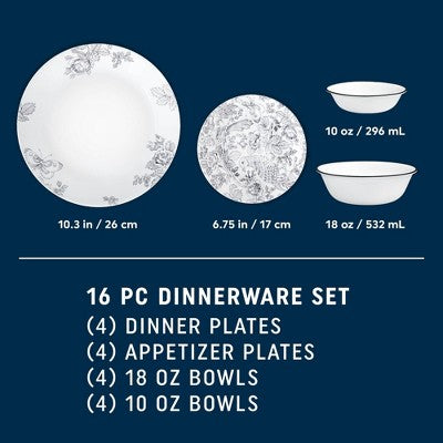 Corelle 16pc Francheska Dinnerware Set (LOCAL PICKUP ONLY)