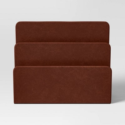 Faux Leather 2 Slot Letter Sorter -Threshold