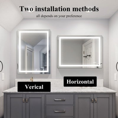LED Bathroom Mirror, 48 x 36 Inches Backlit + Front Lighted Bathroom Vanity Mirror with Lights for Wall, Anti-Fog, Dimmable (LOCAL PICKUP ONLY)