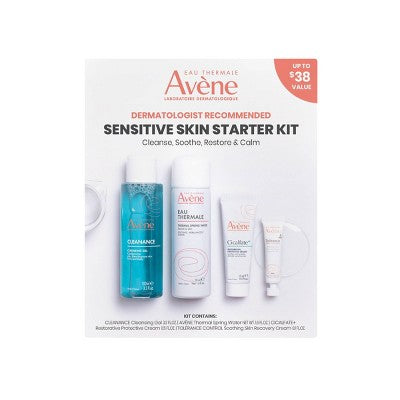 Avene Dermatologist Recommended Sensitive Skin Starter Kit - 4ct
