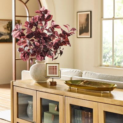 26" Black Plum Leaf Artificial Fall Arrangement - Hearth & Hand with Magnolia (LOCAL PICKUP ONLY)