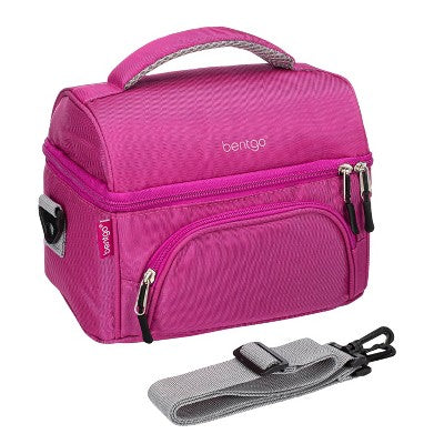 Bentgo Deluxe Lunch Bag, Durable & Insulated Bag, Internal Mesh Pocket & 2-Way Zippers - Purple