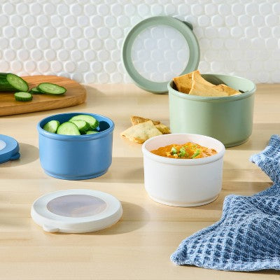 3pk Round Snack Container Set - Figmint