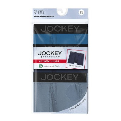Jockey Generation Boys' 3pk Microfiber Boxer Briefs - Blue L