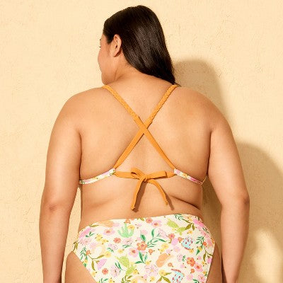 Women's Braided Strap Bikini Top - Wild Fable Floral XL