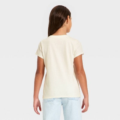 Girls' Short Sleeve Valentine's Day 'Candy Hearts' Graphic T-Shirt M
