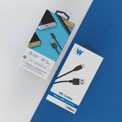 Just Wireless 4' TPU Micro USB to USB-A Cable - Black
