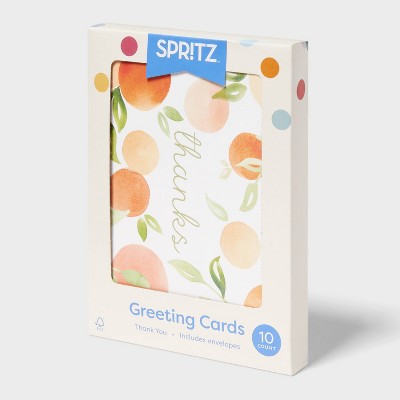 10ct Thank You Note Cards with Envelopes - Spritz