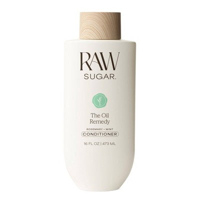 Raw Sugar The Oil Remedy Conditioner - Rosemary + Mint - 16 fl oz: For All Hair Types, Daily Use, Vegan, Cream Formula