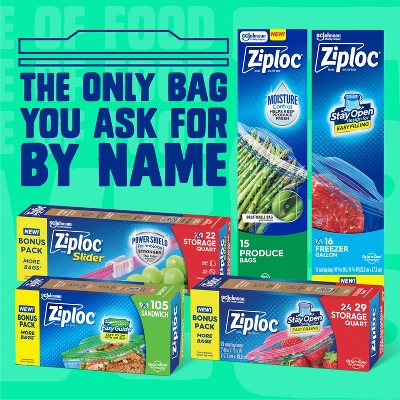 Ziploc Quart Food Storage Bags - 48 ct - Target Exclusive Back to School Designs