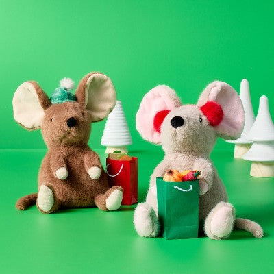 7" Brown Mouse with Green Hat Stuffed Animal - Gigglescape