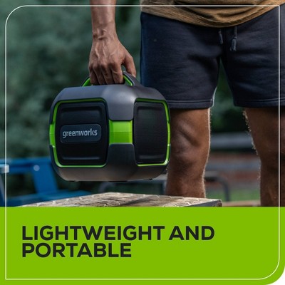 Greenworks POWERALL 24V Outdoor Bluetooth Portable Speaker with 2Ah Battery and Charger Green