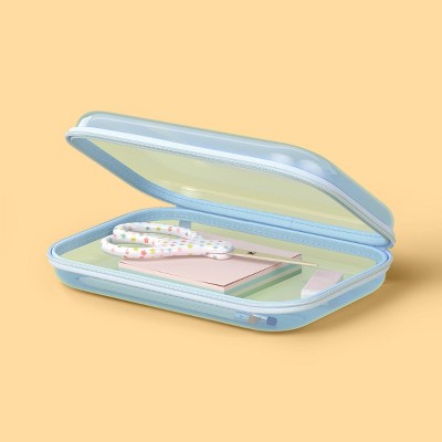 Hard Sided Zipper Pencil Case Blue - up&up