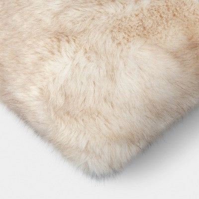 Faux Fur Throw Pillow Ivory - Threshold