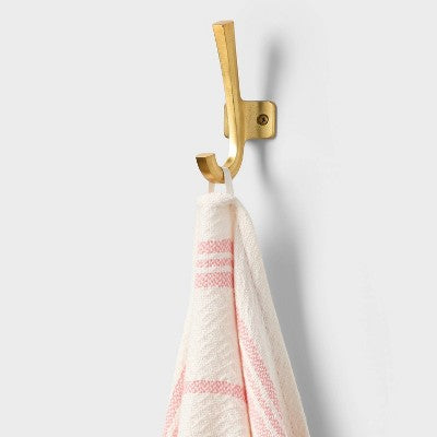 40"x72" Peshtemal Turkish Premium Lightweight Striped Oversized Beach Towel with Knotted Fringe Coral - Threshold