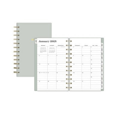 The Everygirl Planner 2025 Weekly/Monthly Planner 6.3"x4.33" Wirebound Solid Soft Sage: Adult Stationery, Calendar, Tabs