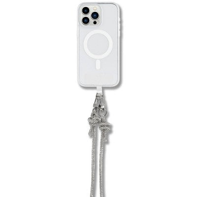 Hello Lux Crossbody Bedazzled Rope Skinny - Silver