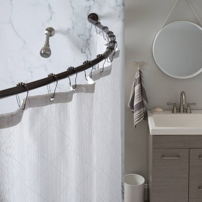 Curved Wall Mountable Shower Rod Dark Brown - Bath Bliss