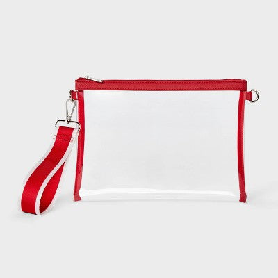 Game Day Clear Wristlet Clutch - Wild Fable Red
