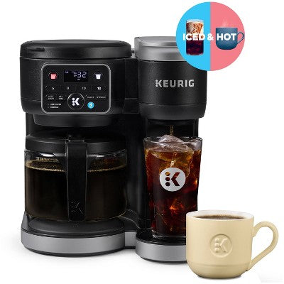 Keurig K-Duo Hot & Iced Single-Serve & Carafe Coffee Maker Black: Electric Drip Coffee Pot, 72 oz Capacity