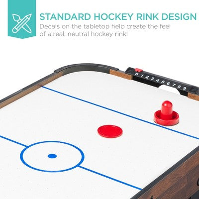 Best Choice Products 40in Air Hockey Arcade Table w/ 100V Motor, Electric Fan, 2 Strikers, 2 Pucks - Walnut (LOCAL PICKUP ONLY)