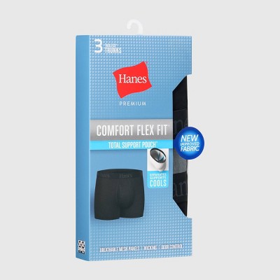 Hanes Men's 3pk Boxer Briefs - Black/Gray L
