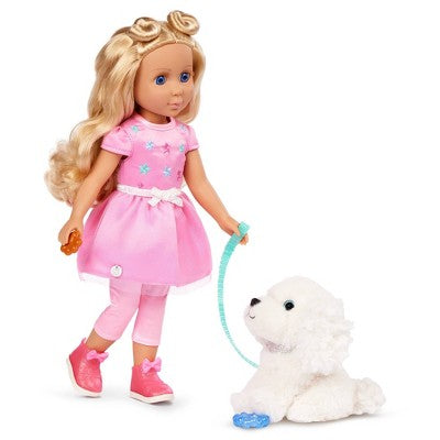 Glitter Girls Poseable Doll and Pup Set Teri & Bibi: Articulated Fashion Doll with Wavy Hair and Pup Theme