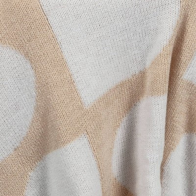 Reversible Knit Geo Throw Blanket Neutral/Ivory - Threshold: Midweight Jacquard Fabric, 50x60"
