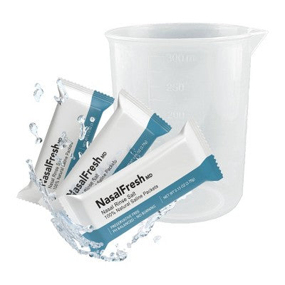 NasalFresh MD Saline Packets, Quick Dissolving, Single Use Count Refill Pack - 3.75g/90ct