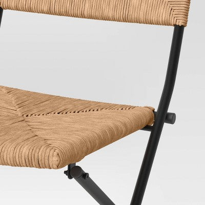 Rush Weave Wicker Folding Patio Chair Brown - Threshold designed with Studio McGee (LOCAL PICKUP ONLY)