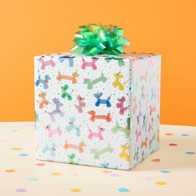 96"x30" Balloon Animals Birthday Gift Wrapping Paper Colorful - Spritz (LOCAL PICKUP ONLY)