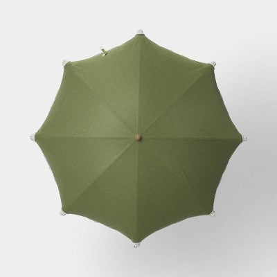 6' Round Beach Umbrella with Fringe Green - Threshold (LOCAL PICKUP ONLY)