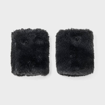 Girls' Faux Fur Fingerless Gloves - art class Black