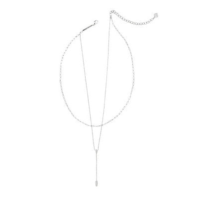 Kendra Scott Jaimee Rhodium Over Brass Multi-Strand Necklace - Silver: Lobster Claw Clasp, 16" Length