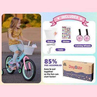 JOYSTAR Macarons 18 inch Kids Bike, Girls Toddler Bicycle with Training Wheels & Coaster Brake (LOCAL PICKUP ONLY)