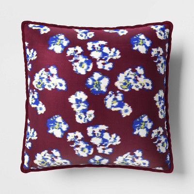 Square Floral Pillow Berry - Threshold