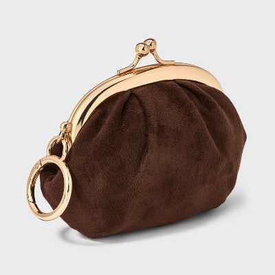 Mini Kiss Lock Pouch Bag Charm - A New Day Chocolate Brown