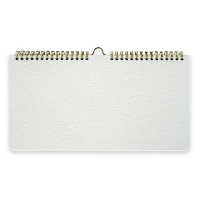 Denik 12" Desk Planner Crinkle Faux Leather White