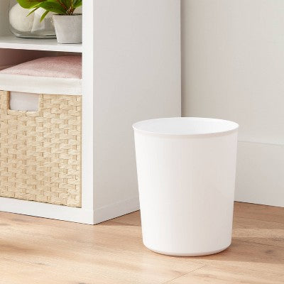 1.8gal Flexible Round Wastebasket White - Brightroom