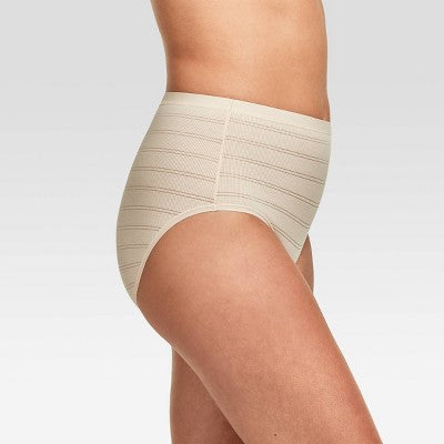Hanes Premium Women's 4pk Breathable Ribbed Briefs - Black/Beige/White S: High Rise, Tagless, Lightweight, Machine Washable