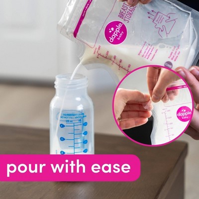 Dapple Temp-Sensing No Leak Breast Milk Storage Bags with Easy Pour Spout - 50ct