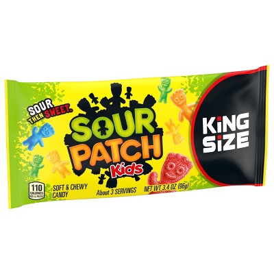 SOUR PATCH KIDS Original Soft & Chewy Candy, King Size - 3.46oz
