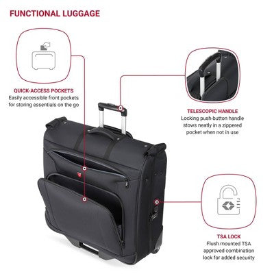 SWISSGEAR Zurich Garment Bag - Black: Softside Spinner Luggage