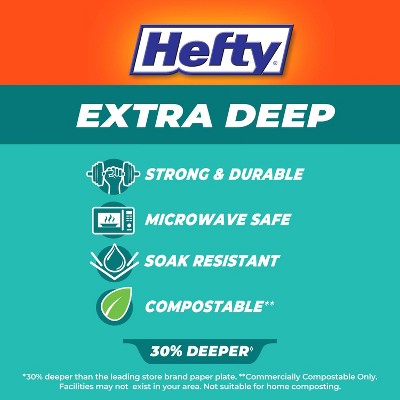 Hefty Extra Deep Square Disposable Plates 8.5" - 40ct: Paper, Abstract Pattern