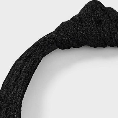 Textured Top Knot Headband - A New Day Black: Recycled Polyester, Solid Pattern, All Hair Types