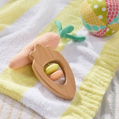 Wooden Baby Rattle - Easter Carrot - Cloud Island
